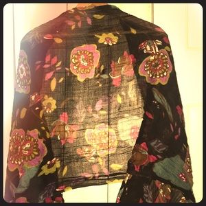 Pier One Black Floral Scarf